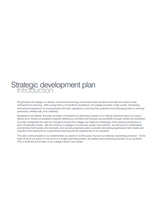 Standard College Development Plan