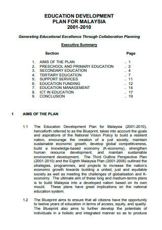 Standard Education Development Plan