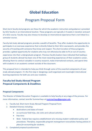 Standard Education Program Proposal