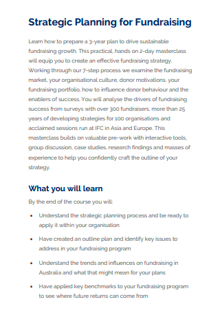 Standard Fundraising Strategic Planning