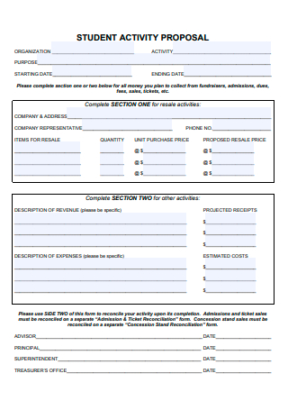 Student Activity Proposal Template