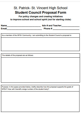 Student Council Proposal Form