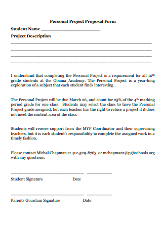 Student Personal Project Proposal Form
