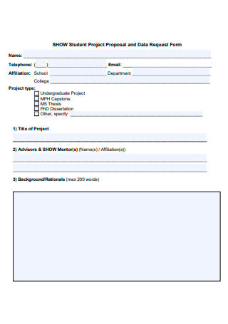 Student Project Proposal and Data Request Form