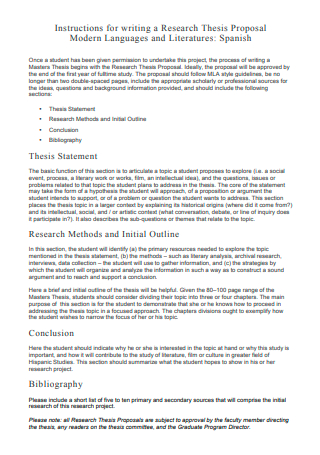 Student Research Thesis Proposal