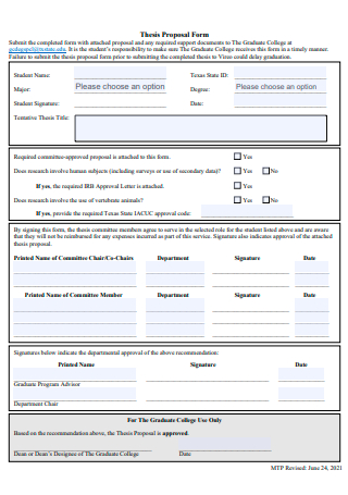 Student Thesis Proposal Form