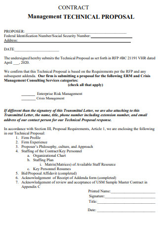 Technical Management Contract Proposal