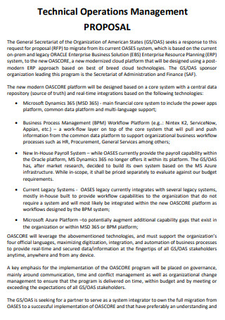 Technical Operations Management Proposal