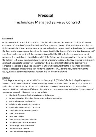 Technology Managed Services Contract Proposal