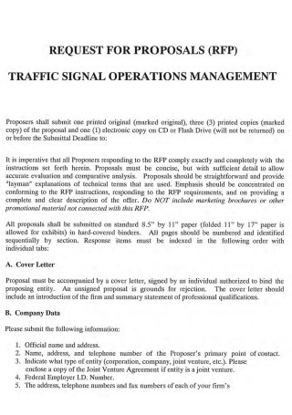 Traffic Signal Operations Management Proposal