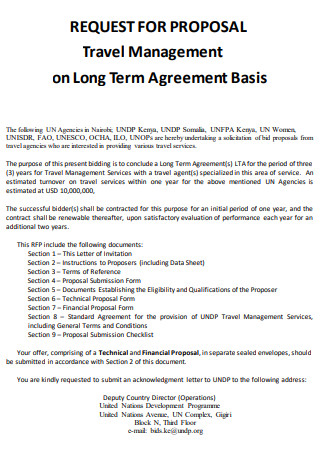 Travel Management Agreement Proposal