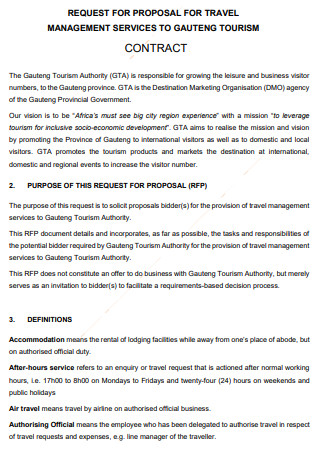 Travel Tourism Management Contract Proposal