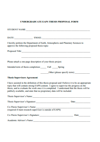 Undergraduate Thesis Proposal Form