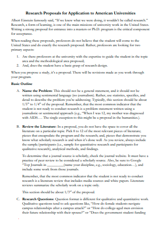 Universities Research Proposal For Application