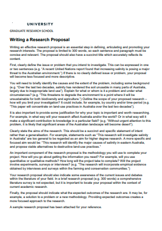 University Graduate Research Proposal