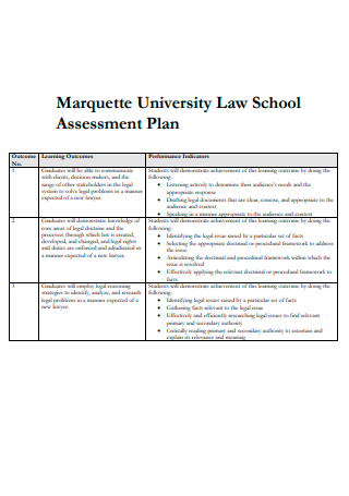 University Law School Assessment Plan