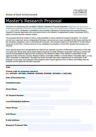 University Masters Research Proposal