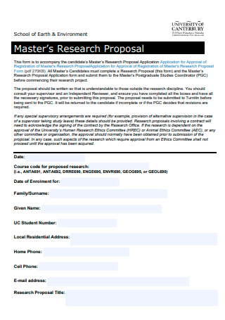 masters research proposal format