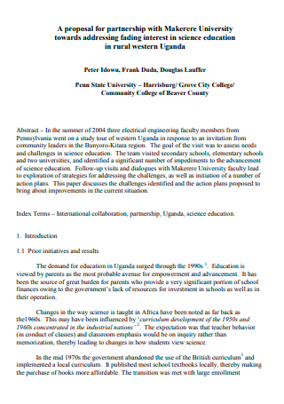 University Partnership Proposal in PDF