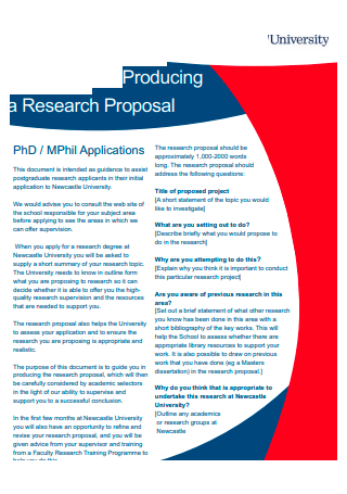 University Producing a Research Proposal