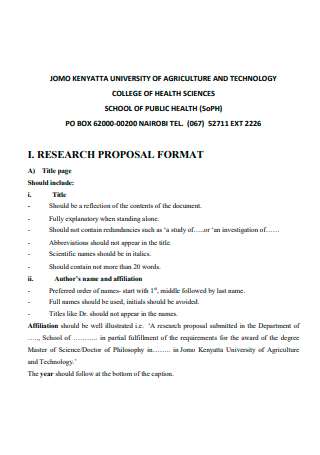 University Research Proposal Format