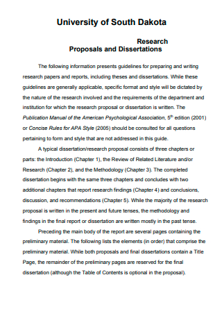 University Research Proposal and Dissertations