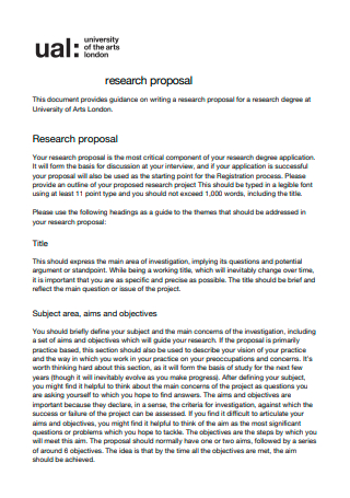 university research center proposal