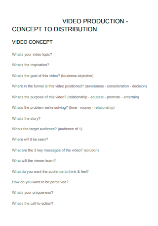 Video Production Concept to Distribution Plan
