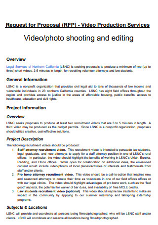 Video Production Editing Proposal