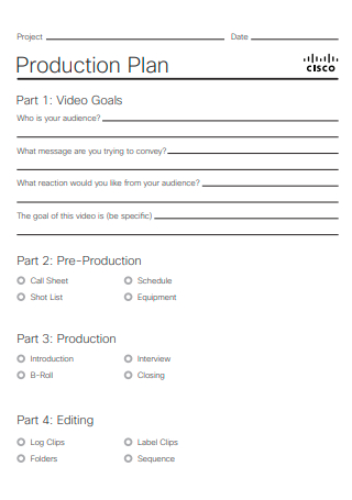 Video Production Plan Example