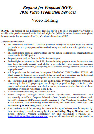 Video Tape Editing Proposal