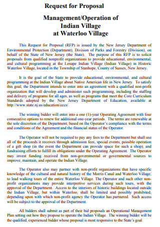 Village Operations Management Proposal