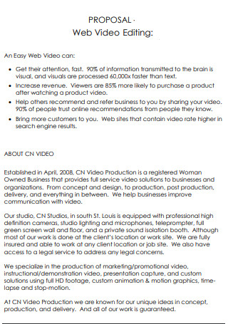 Web Video Editing Proposal