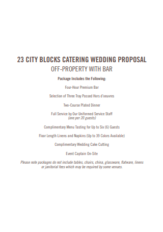 Wedding Catering Proposal Example