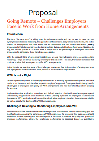 Work From Home Arrangements Proposal
