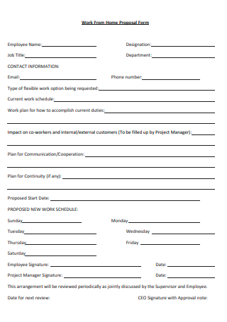 Work From Home Proposal Form