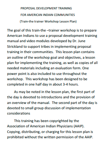 Workshop Lesson Plan Training Development Proposal
