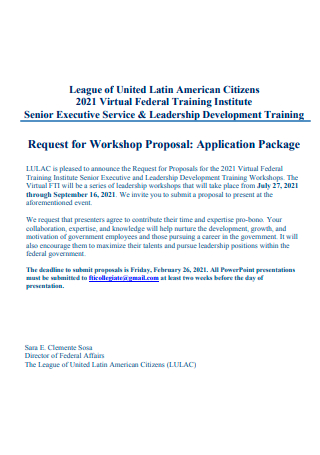 Workshop Training Proposal in PDF