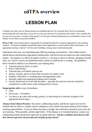 edTPA Overview Lesson Plan