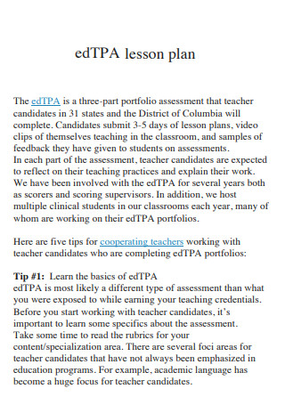 edTPA Tips for Lesson Plan