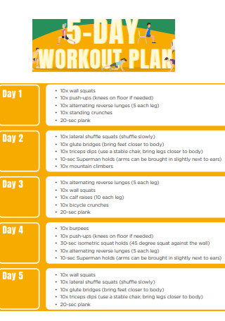 5 Day Workout Plan