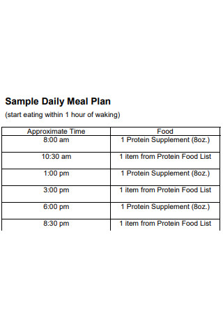 Basic Daily Meal Plan