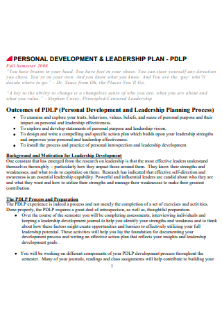 Basic Personal Leadership Development Plan