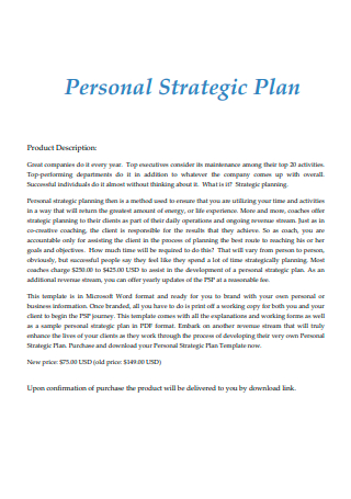 Basic Personal Strategic Plan