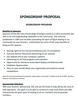 Basic Program Sponsorship Proposal
