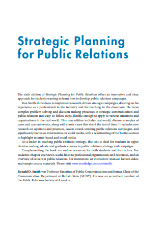 Basic Public Relations Strategic Planning
