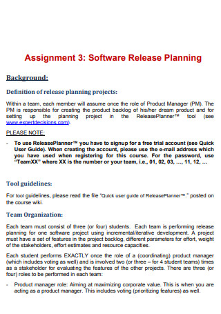 Basic Software Release Planning