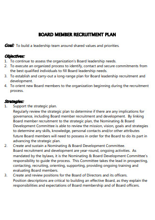 Board Member Recruitment Plan
