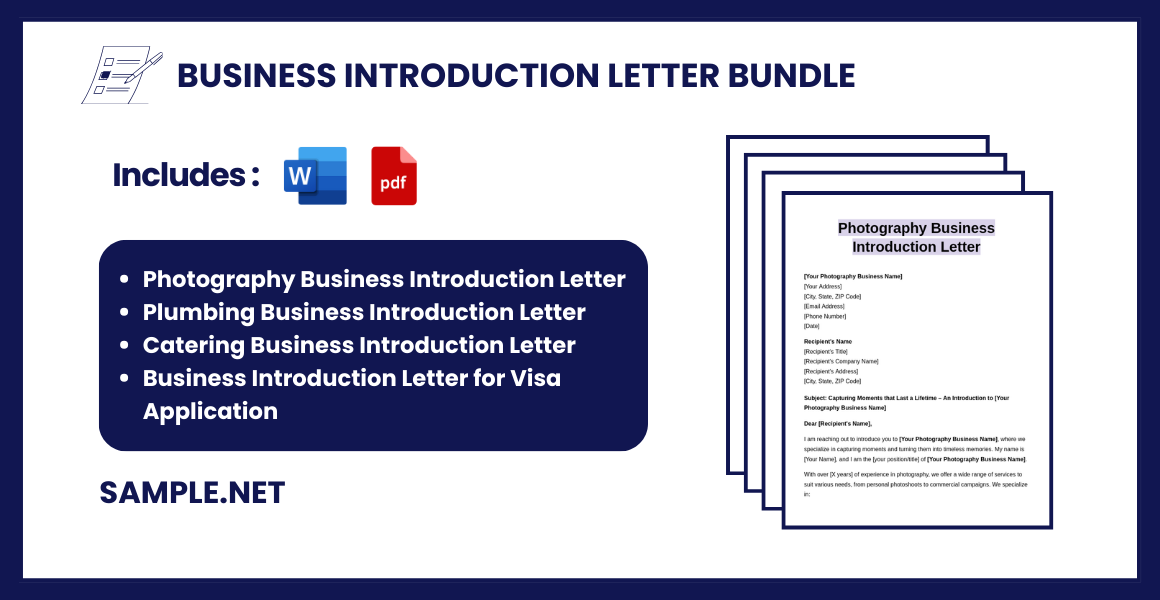 business introduction letter bundle