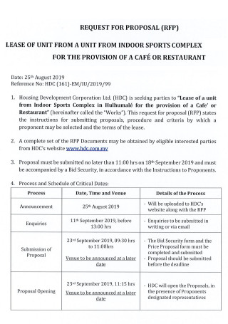 Cafe Restaurant Lease Proposal